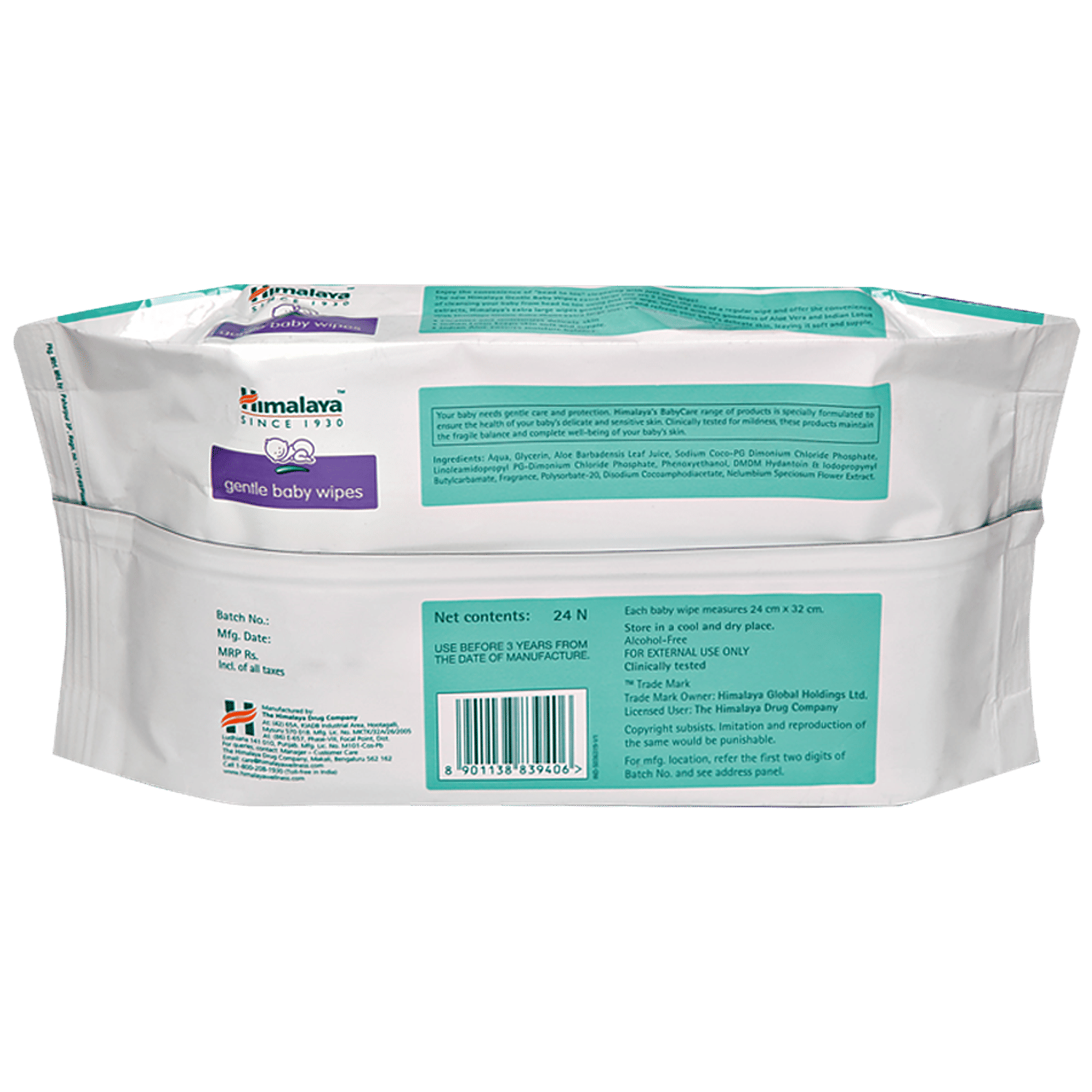 himalaya gentle baby wipes 24 pcs