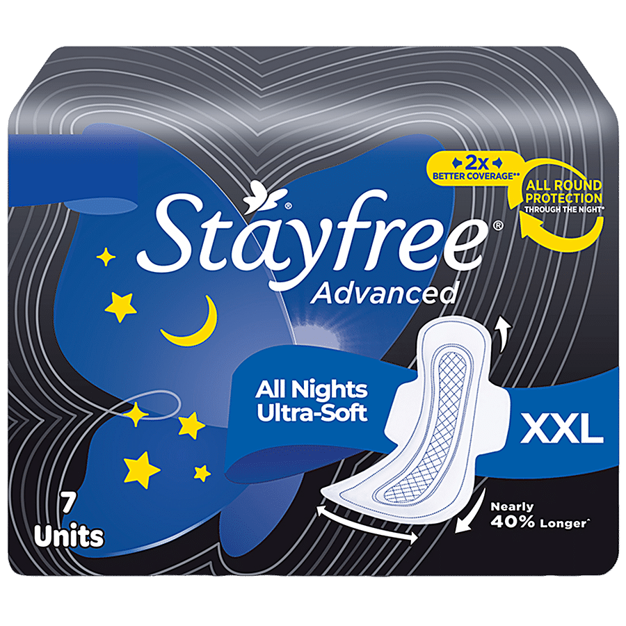 Buy Stayfree Sanitary Pads Advanced All Nights Soft Ultra Thin Xl