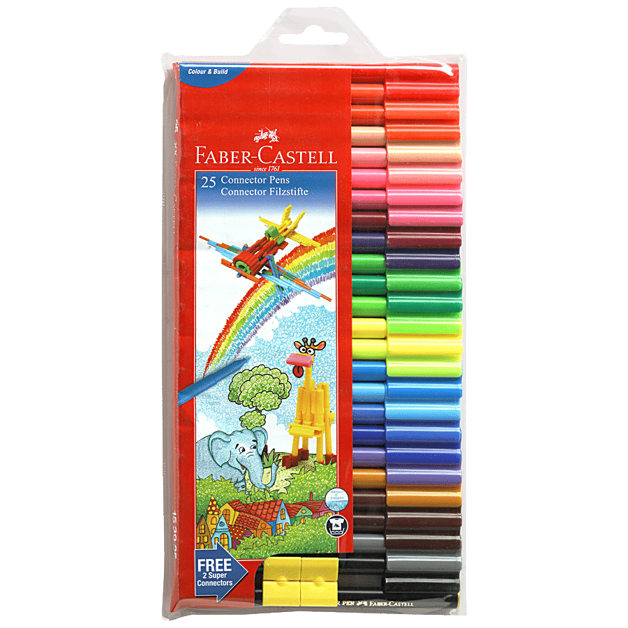 Buy Faber castell Connector Pens For Colour & Build - Bright & Smooth, 25  Assorted Shades Online at Best Price of Rs 149 - bigbasket