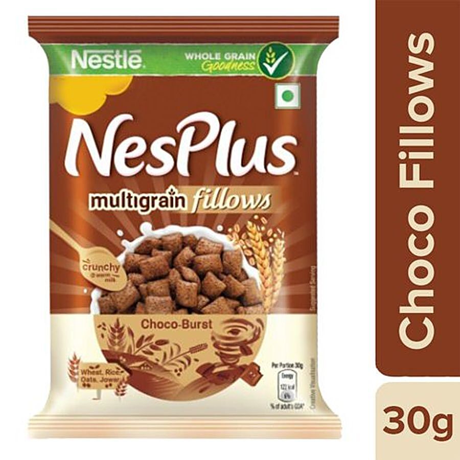 Nestle NesPlus NesPlus Breakfast Cereal - Multigrain Fillows, Choco-Burst, 30 g Pouch 