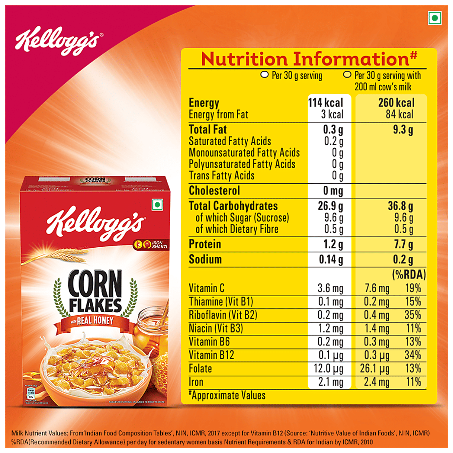 Buy Kelloggs Corn Flakes Honey Crunch 300 Gm Carton Online At Best Price Bigbasket