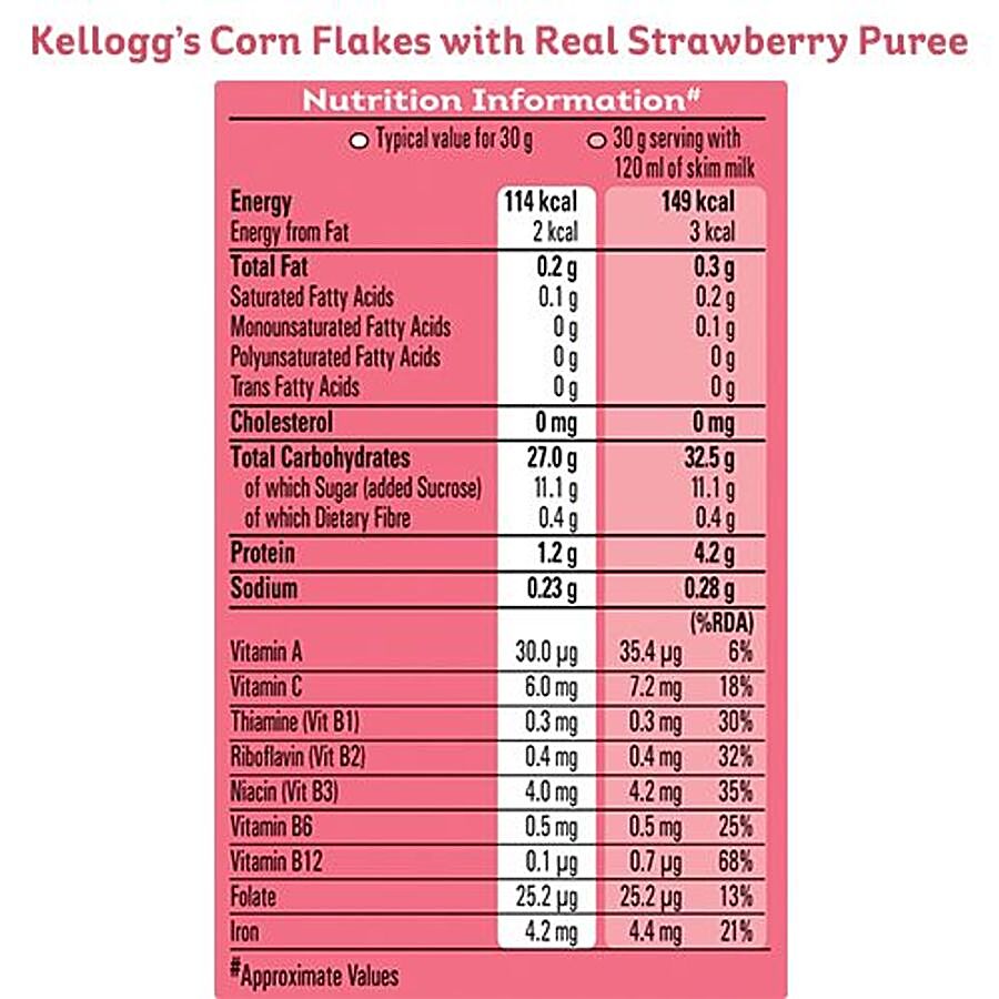 Kellogg's Cornflakes with Real Strawberry Puree, 575 g (free