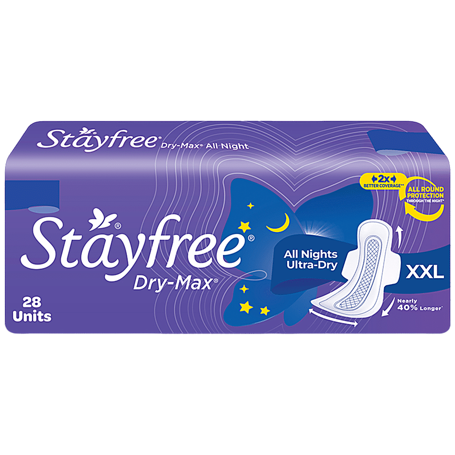 Buy STAYFREE Dry-Max All Night XXL - Sanitary Pads For Women, With Wings  Online at Best Price of Rs 503.16 - bigbasket