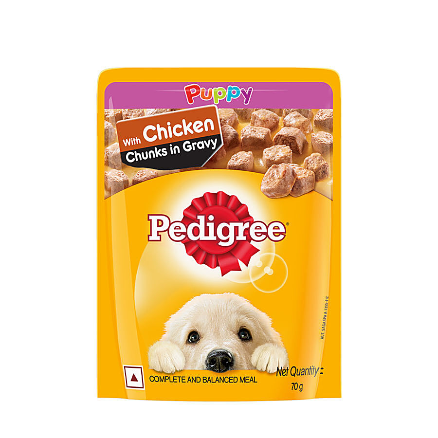 Buy Pedigree Daily Food For Puppy - Chicken & Chunks In Gravy 70 Online at Best Price. of Rs 47.50 - bigbasket