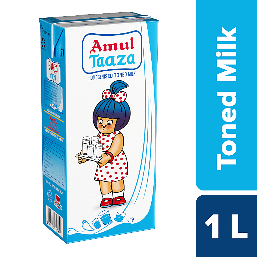 Buy Amul Taaza Homogenised Toned Milk 1 Lt Carton Online at the Best Price  of Rs 72 - bigbasket