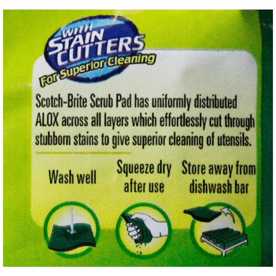 Buy Scotch brite Scrubber Combo Of Stainless Steel & Scrub Pad - Tough  Stain Remover, Silver & Green Online at Best Price of Rs 22 - bigbasket