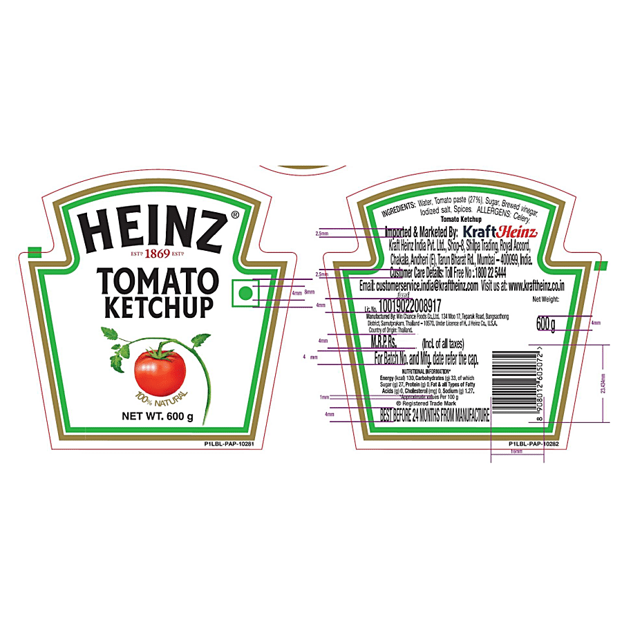 Heinz Tomato Ketchup, 25 g For Heinz Label Template