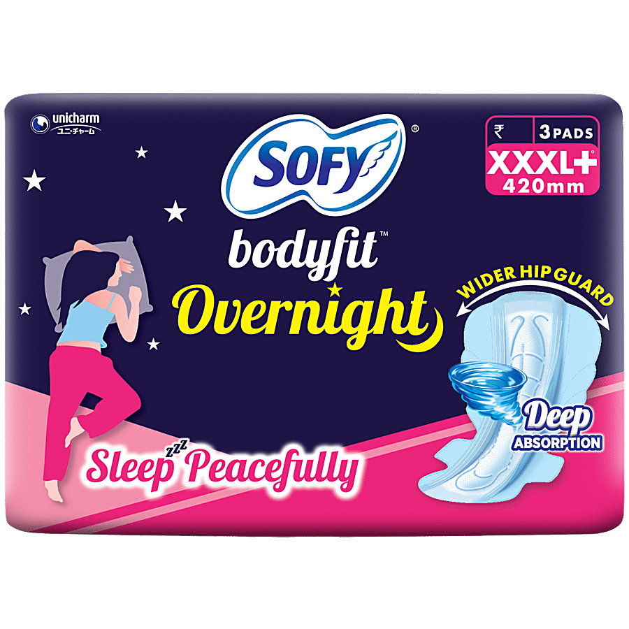 Buy Sofy Sanitary Pads - Body Fit Overnight, Xxxl 3 pcs Pouch Online at  Best Price. of Rs 89 - bigbasket