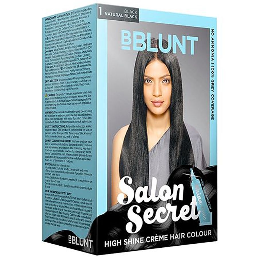 Buy Bblunt Salon Secret High Shine Creme Hair Colour Black Natural Black 1  100 Gm 8 Ml Online At Best Price of Rs 199 - bigbasket