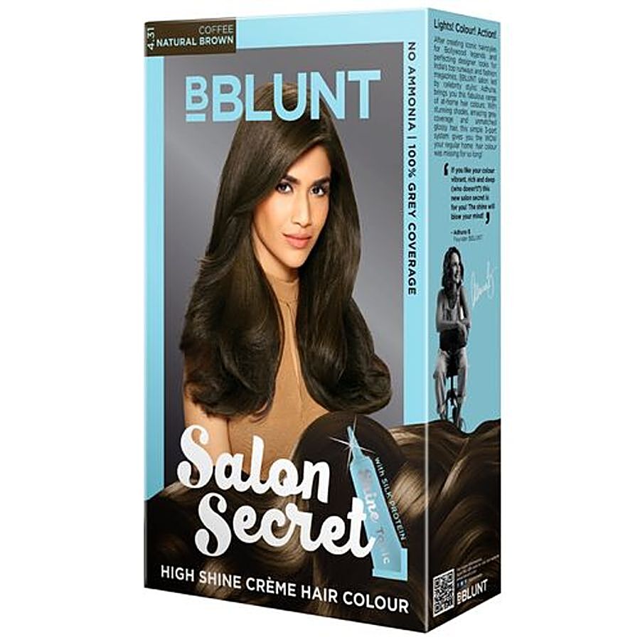 Buy Bblunt Salon Secret High Shine Creme Hair Colour Coffee Natural Brown  431 100 Gm 8 Ml Online At Best Price of Rs 199 - bigbasket