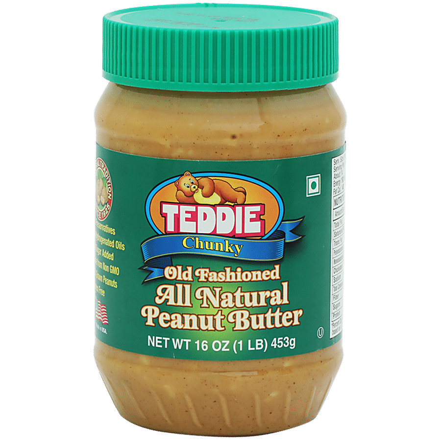 Teddie All Natural Peanut Butter - Chunky, 453 g  
