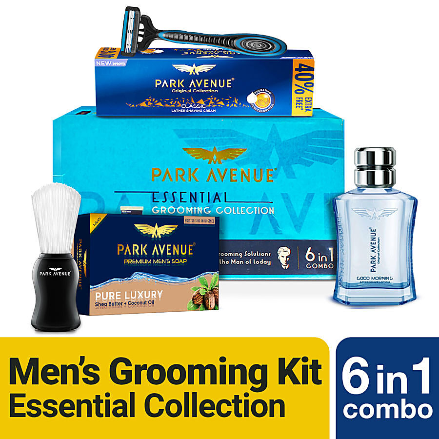 Buy Park avenue Grooming Kit For Men - Essential, With Free Travel Pouch  735 gm Online at Best Price. of Rs 345 - bigbasket