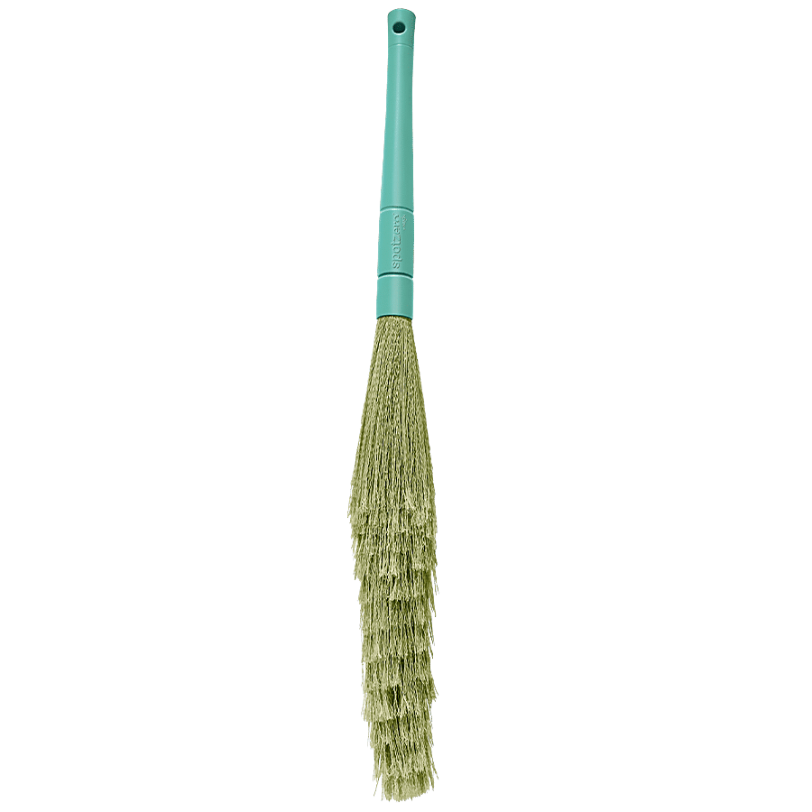 Spotzero By Milton Kharata Plastic Hard Bristle Broom Aqual Green 
