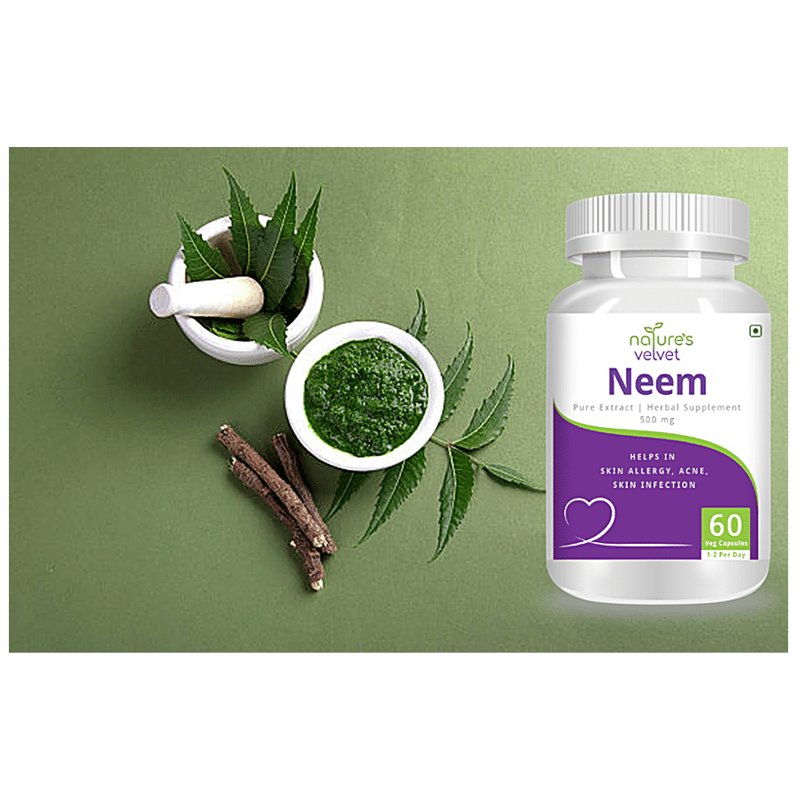 Buy Natures Velvet Neem Extract 500 mg Vegetarian Capsules - For Skin  health Online at Best Price of Rs 354 - bigbasket