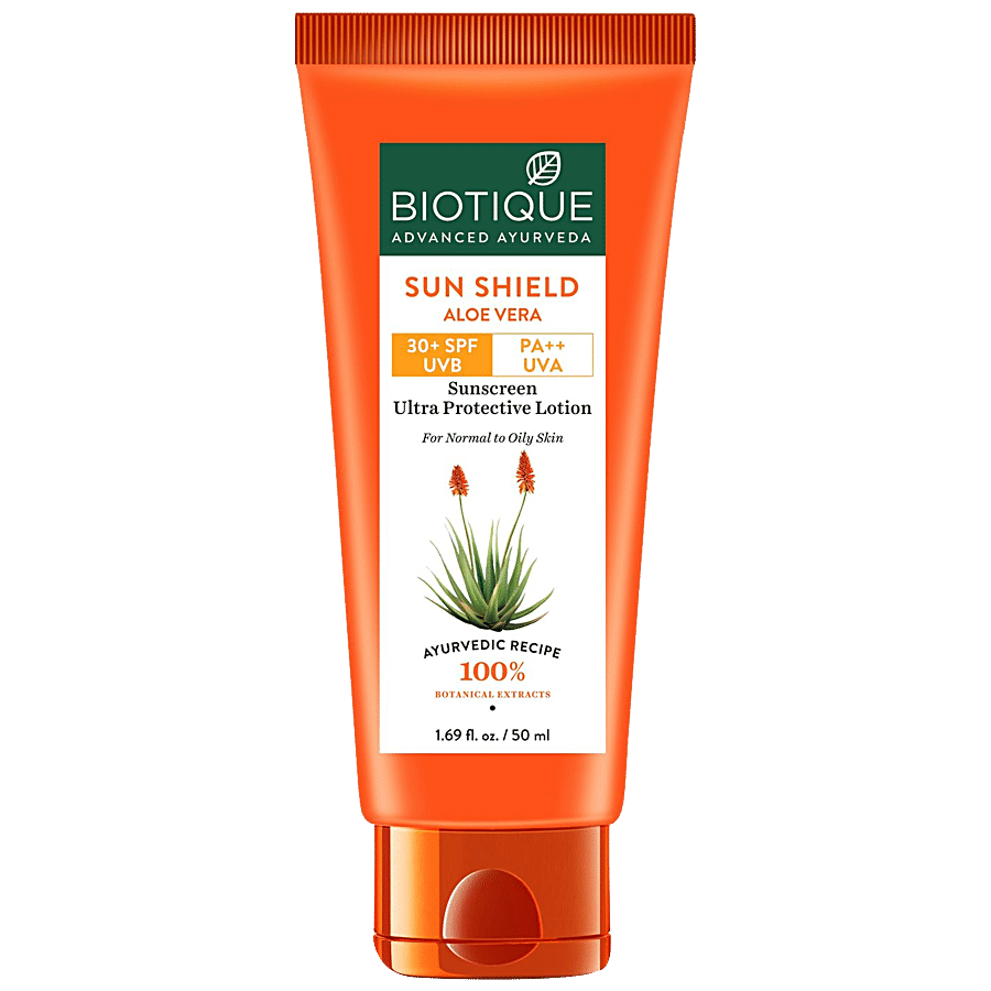 Buy BIOTIQUE Sun Shield Aloe Vera Sunscreen Ultra Protective Lotion - SPF  30+ UVB Online at Best Price of Rs 242.25 - bigbasket