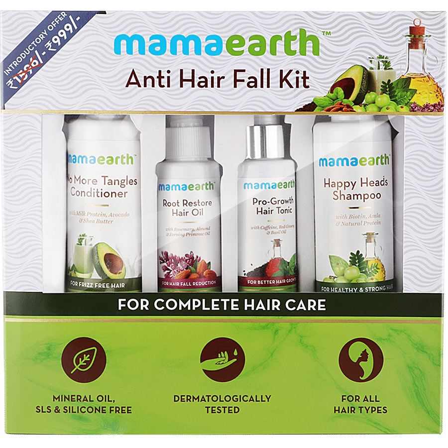 Buy Mamaearth Hair Care Kit Anti Hair Fall 4 Pcs Online At Best Price of Rs  999 - bigbasket