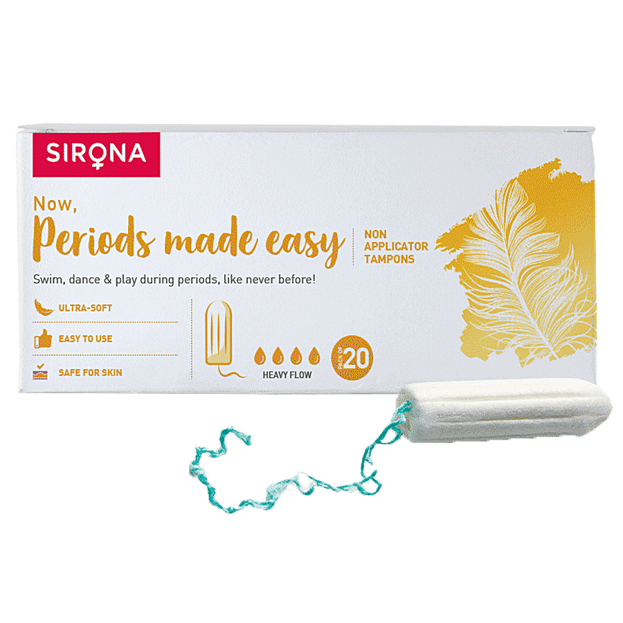 Buy SIRONA Period Made Easy Tampons - 20 Piece, For Heavy Flow, Biodegradable Tampons