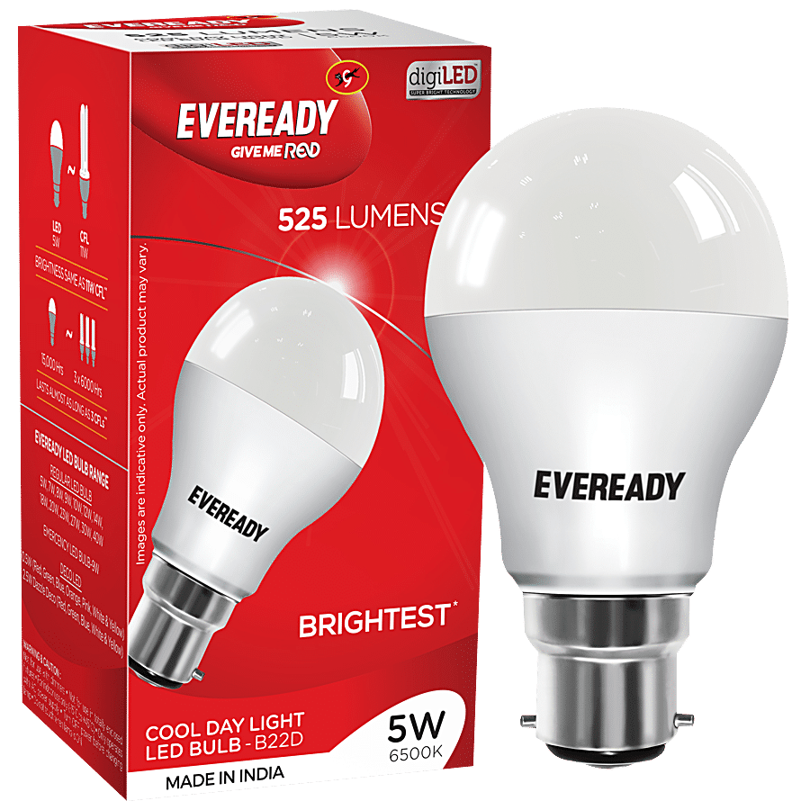 Wierook Continent duizend Buy Eveready Led Bulb 5W 1 Pc Online At Best Price of Rs 90 - bigbasket