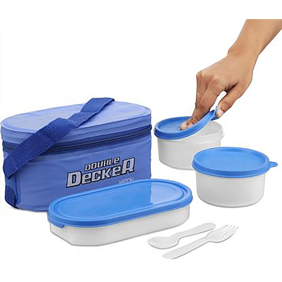 Buy Milton Double Decker Plastic Lunch/Tiffin Box With Containers