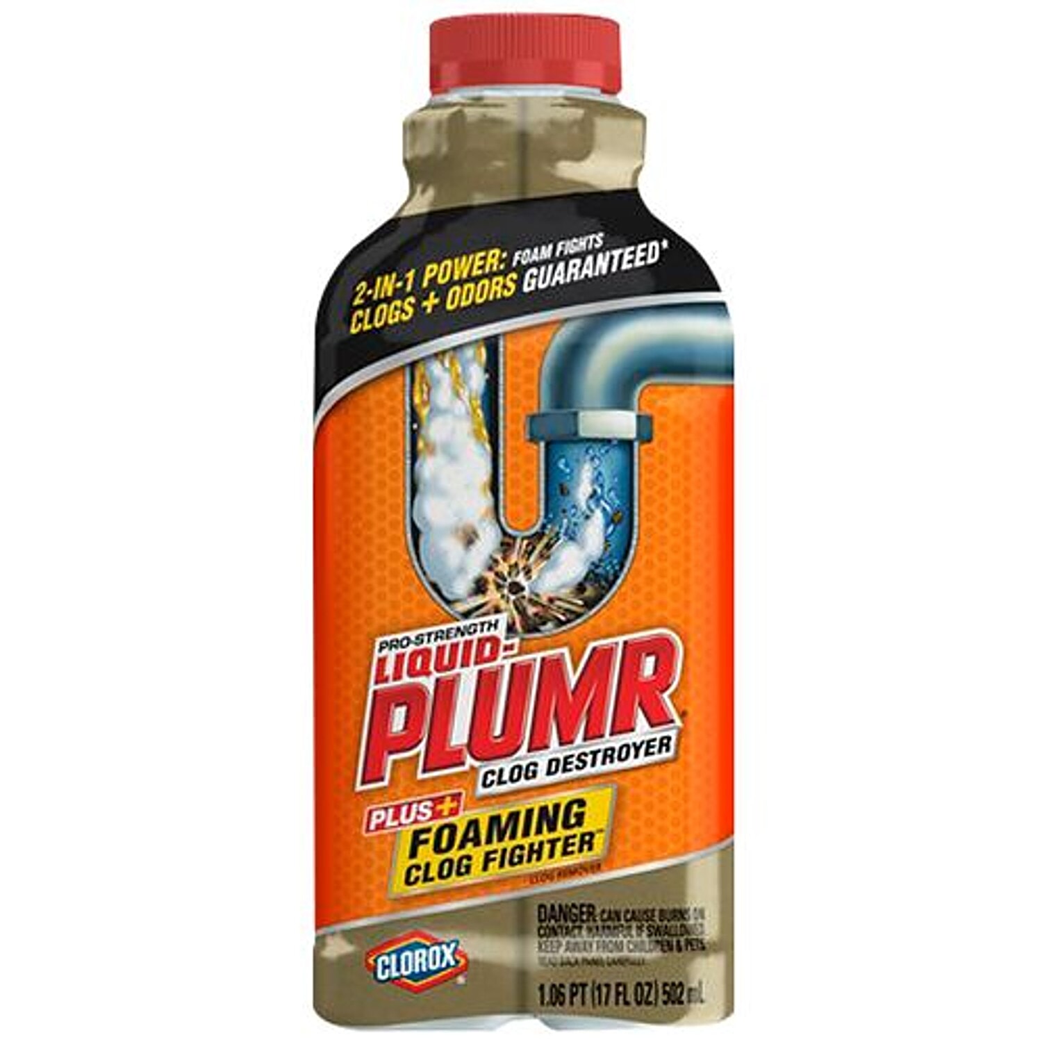 Clorox Liquid Plumr Clog Destroyer Foaming Clog Fighter, 502 ml