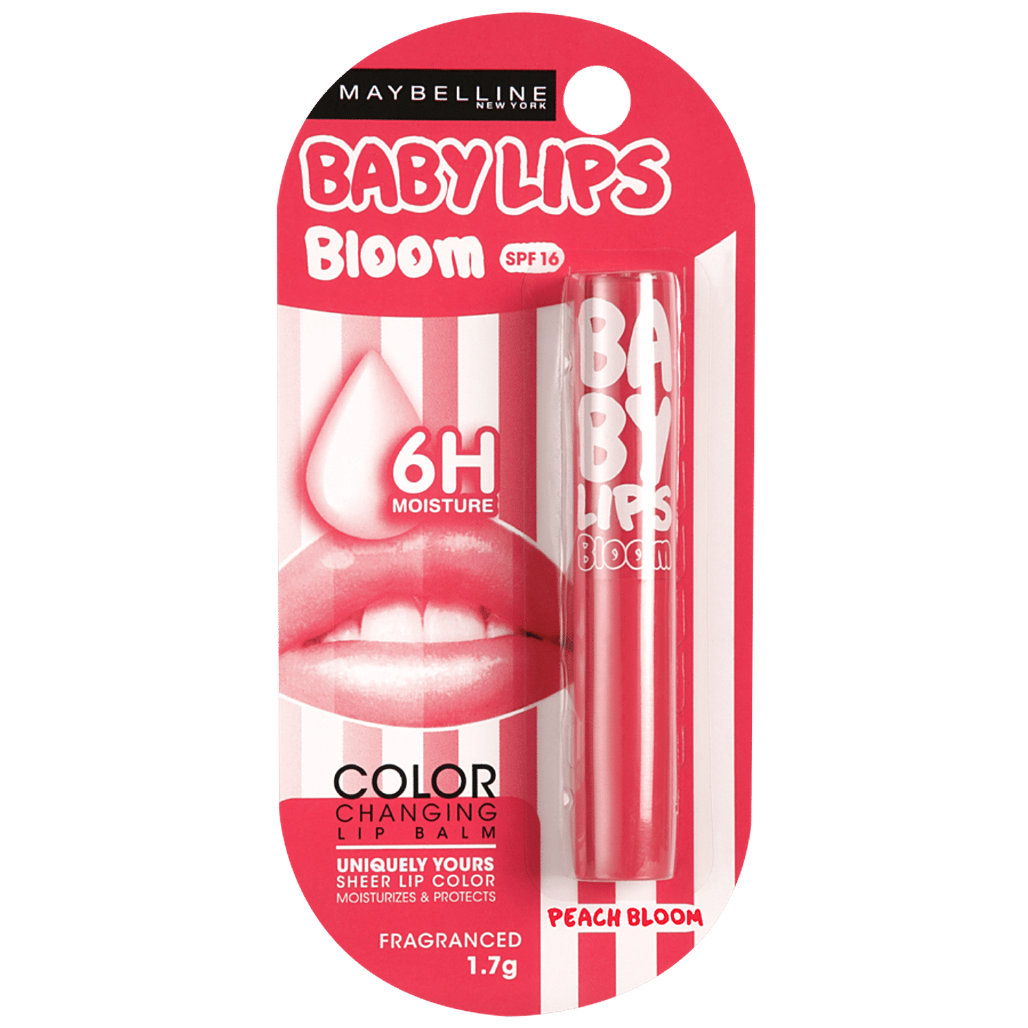 maybelline new york baby lips colour changing lip balm 1 7 g peach bloom