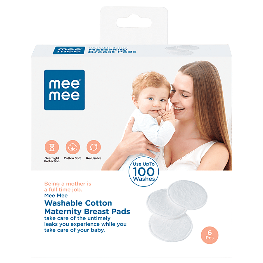 Buy Mee Mee Washable Cotton Maternity Breast Pads - White Online at Best  Price of Rs 449 - bigbasket