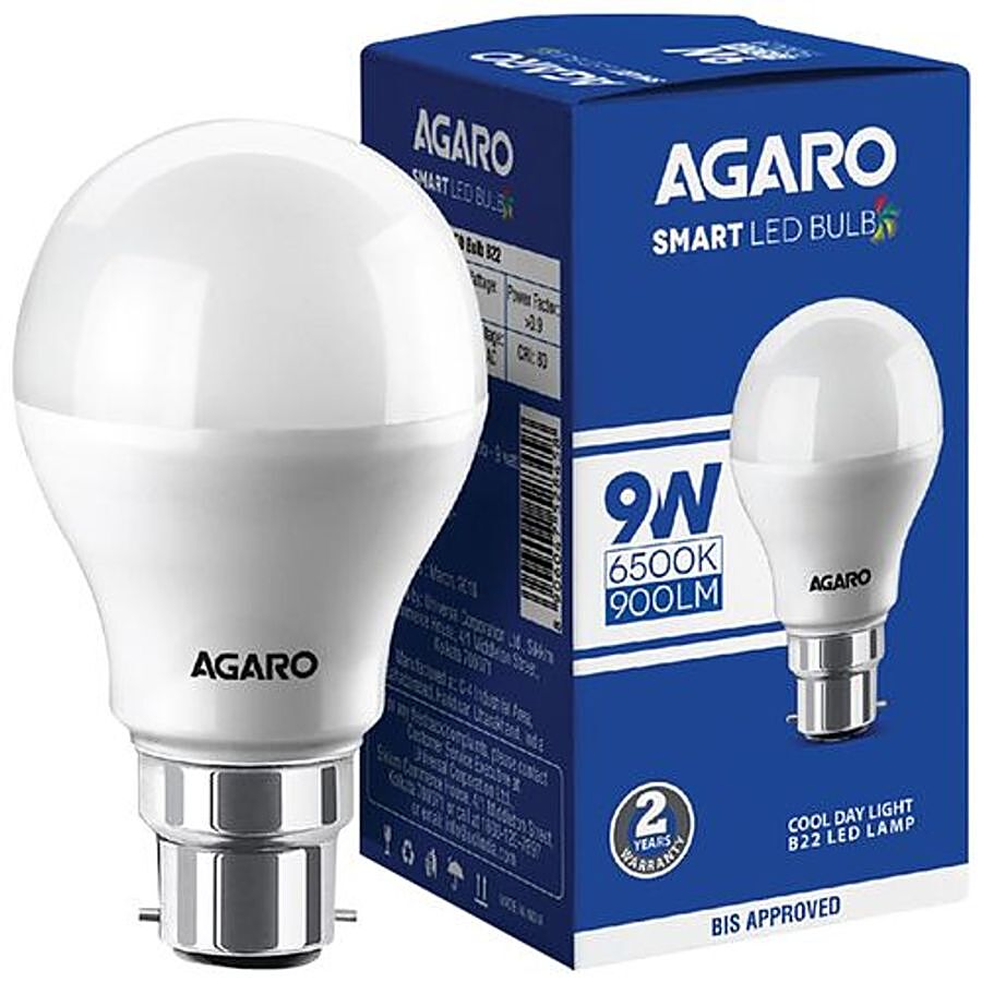 Buy AGARO - 9 Watt, Daylight, B22 Base Online at Best Price of Rs 150 - bigbasket