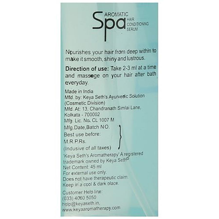 Buy Keya Seth Aromatherapy Spa Conditioning Hair Serum - SPF15, Damage,  Breakage Control Online at Best Price of Rs 170 - bigbasket