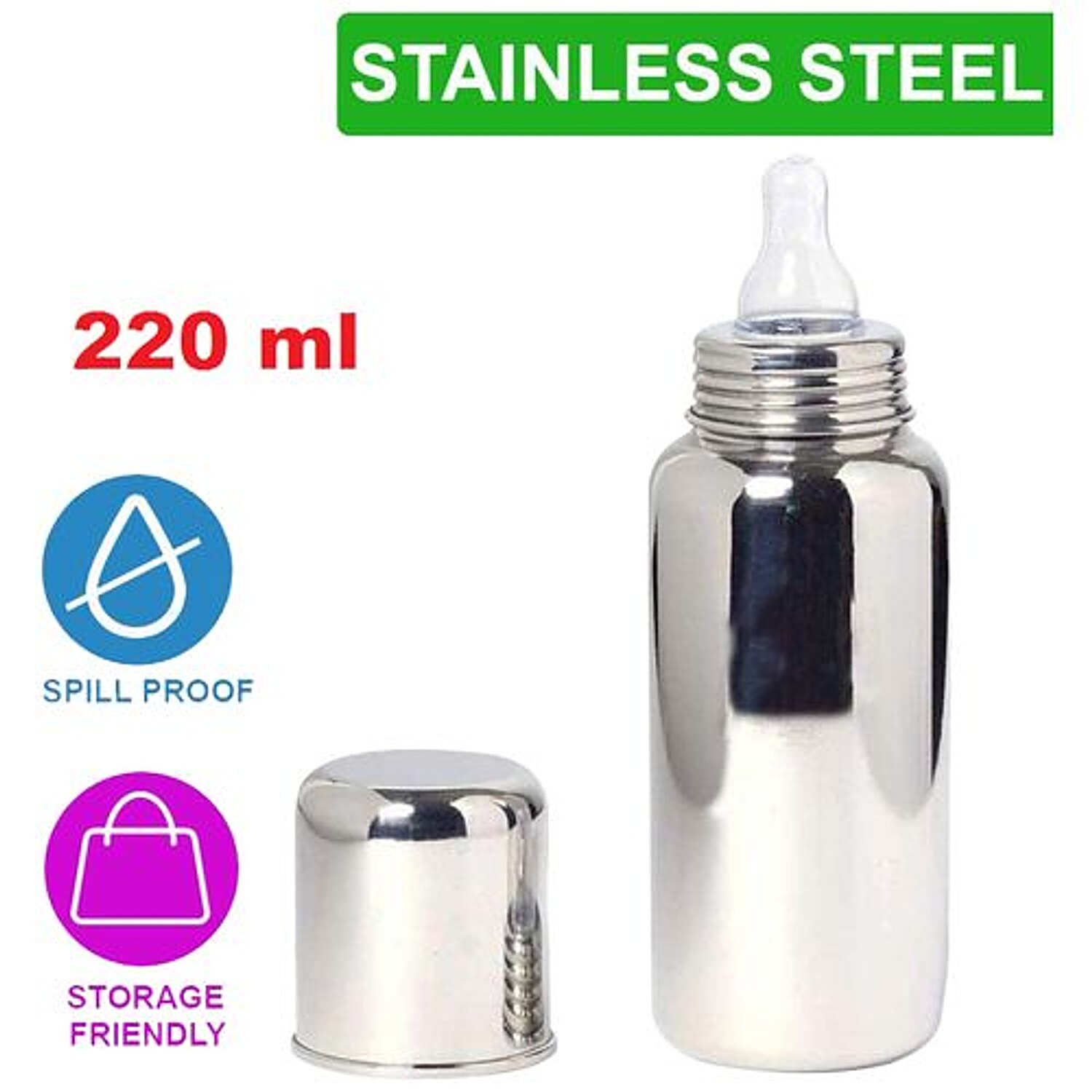 stainless steel feeding bottle 250ml