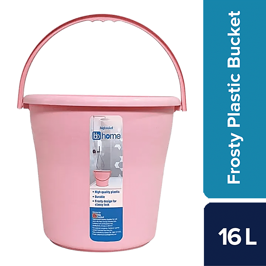 Buy Princeware Plastic Bucket - For Bathing/Cleaning, With Handle, Frosty  Pink Online at Best Price of Rs 59 - bigbasket