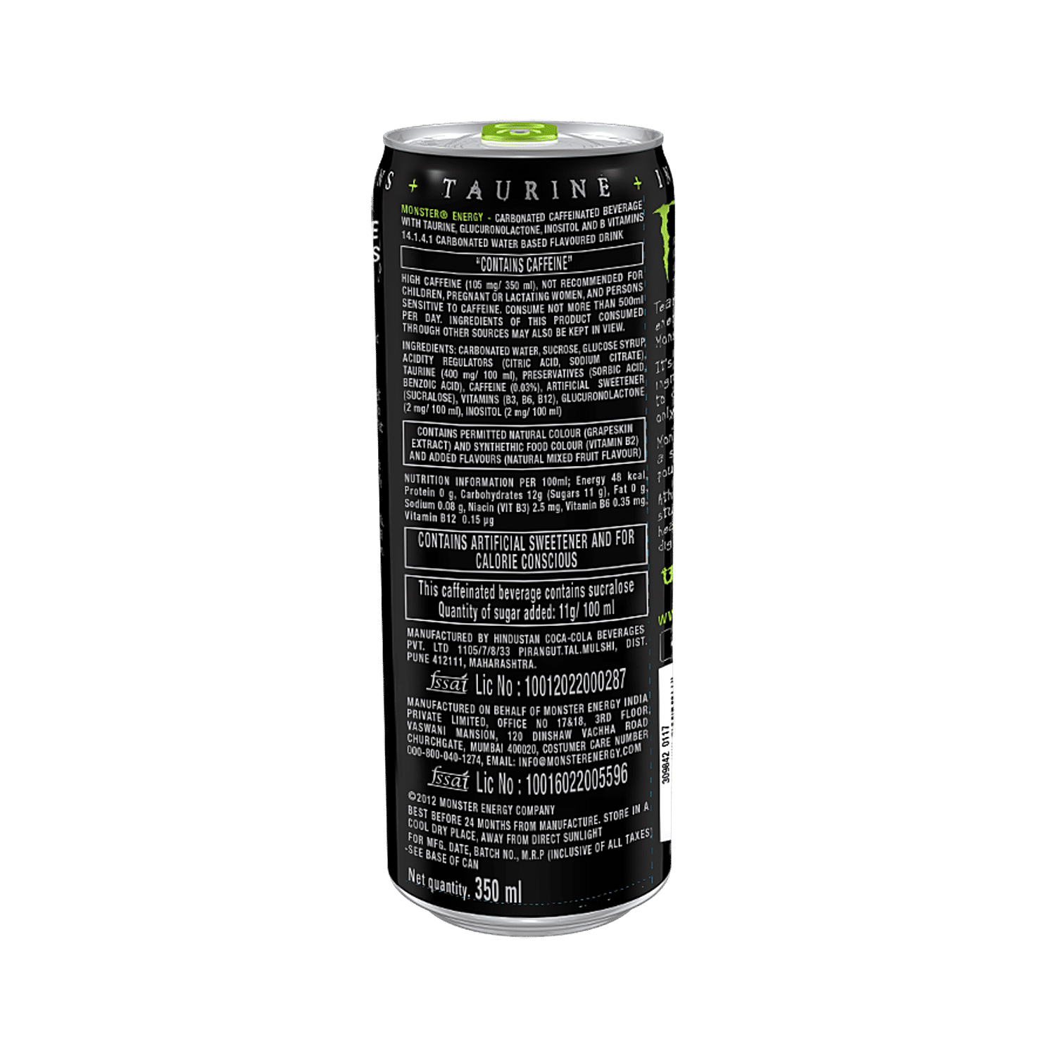 Monster Energy Drinks Nutrition Facts