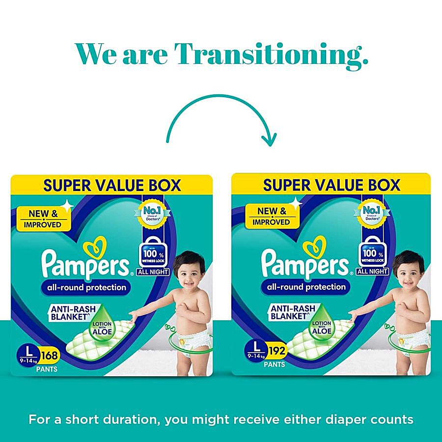 Buy Pampers Diaper Pants -Large 192 / 168 Online at Best Price of Rs 2849 -  bigbasket