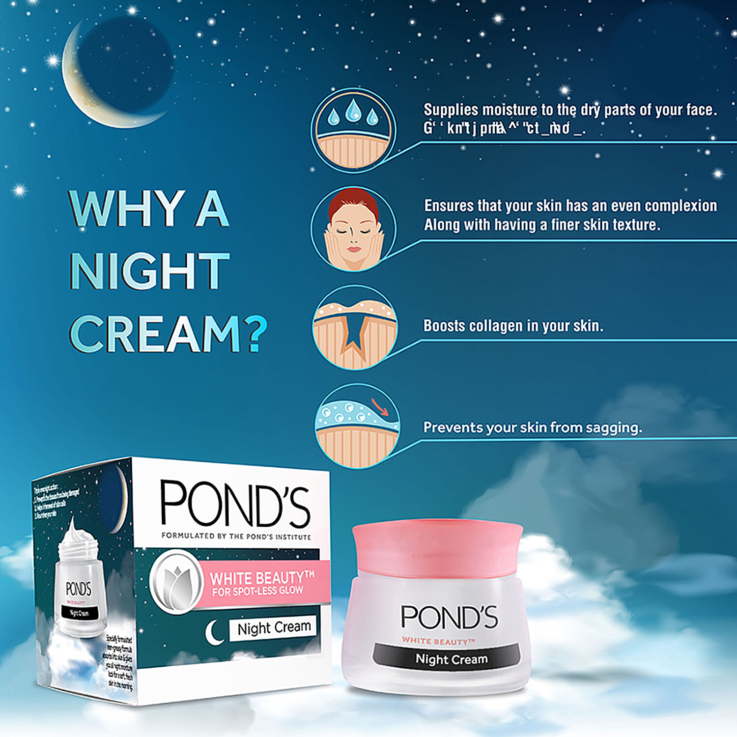 ponds nite cream