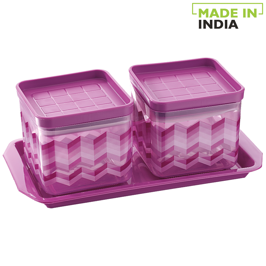 Asian Kitchen King Festival Storage Container Set & Snack Tray - Purple,  Plastic, Printed, 700 ml