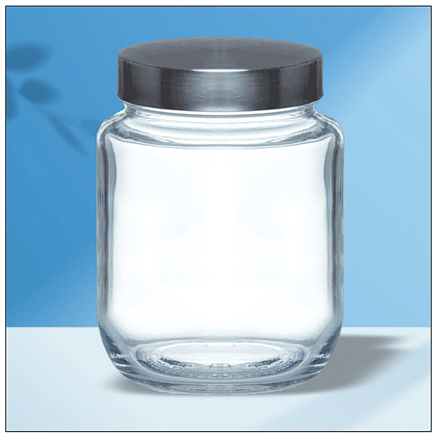 BigDean Set of 3 Storage Jars 1.25 Litre Glass with Stainless Steel Lid -  with Screw Cap - 17 x 11 cm - Nostalgic Screw Glass Food Jar Sugar Jar :  : Home & Kitchen