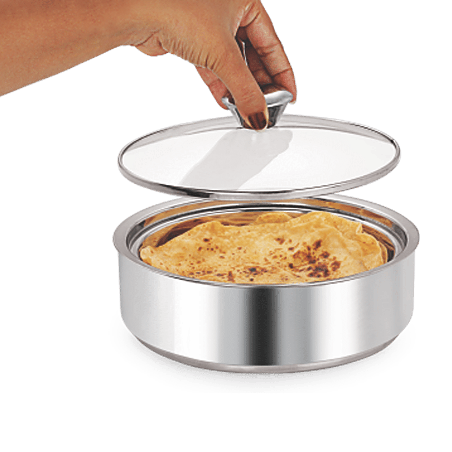Borosil Insulated Special Roti Server Stainless Steel 1.1 Litres Silver Color