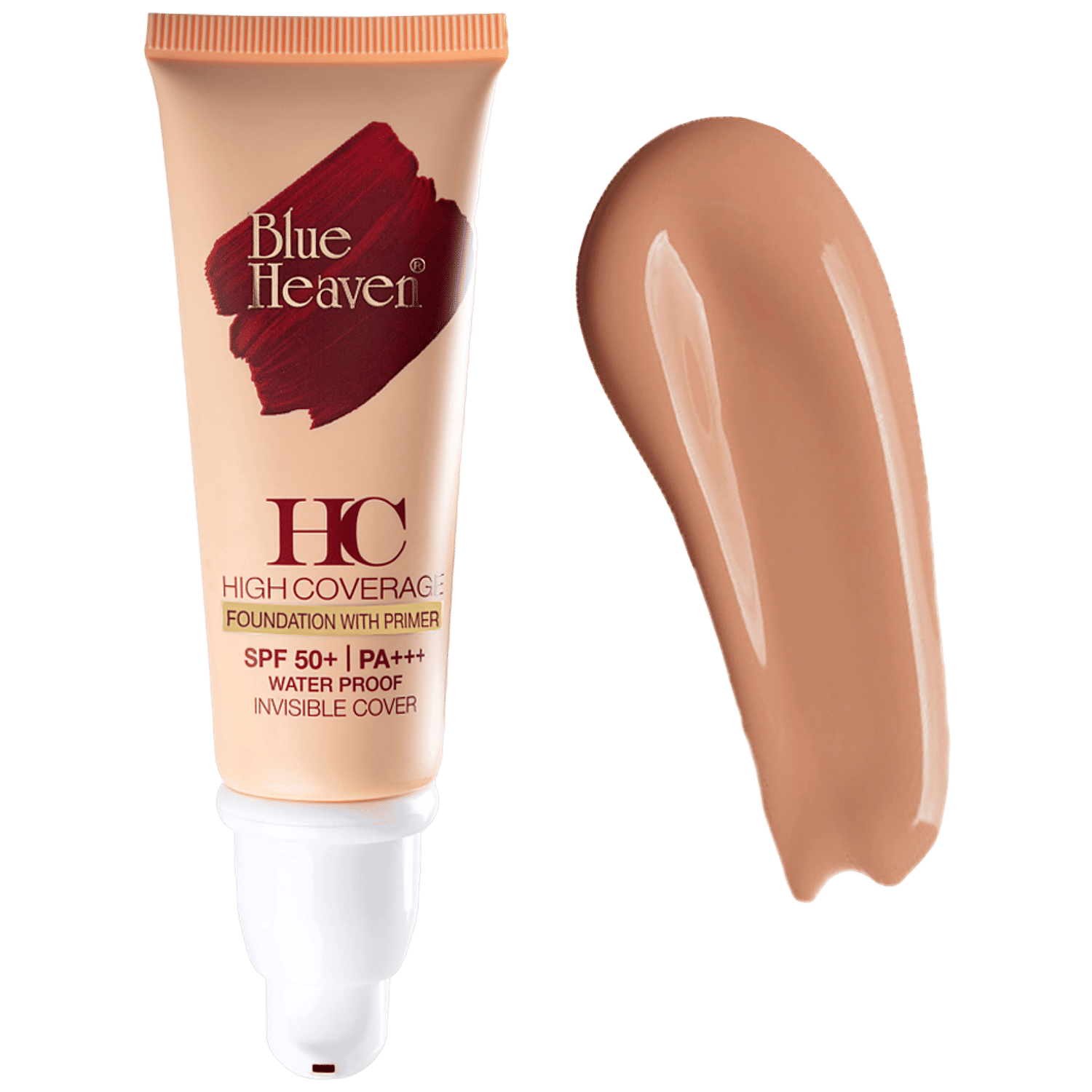Buy Blue Heaven High Coverage Foundation With Primer Spf 50 Pa Natural Nude Free Beauty Blender Online At Best Price Bigbasket