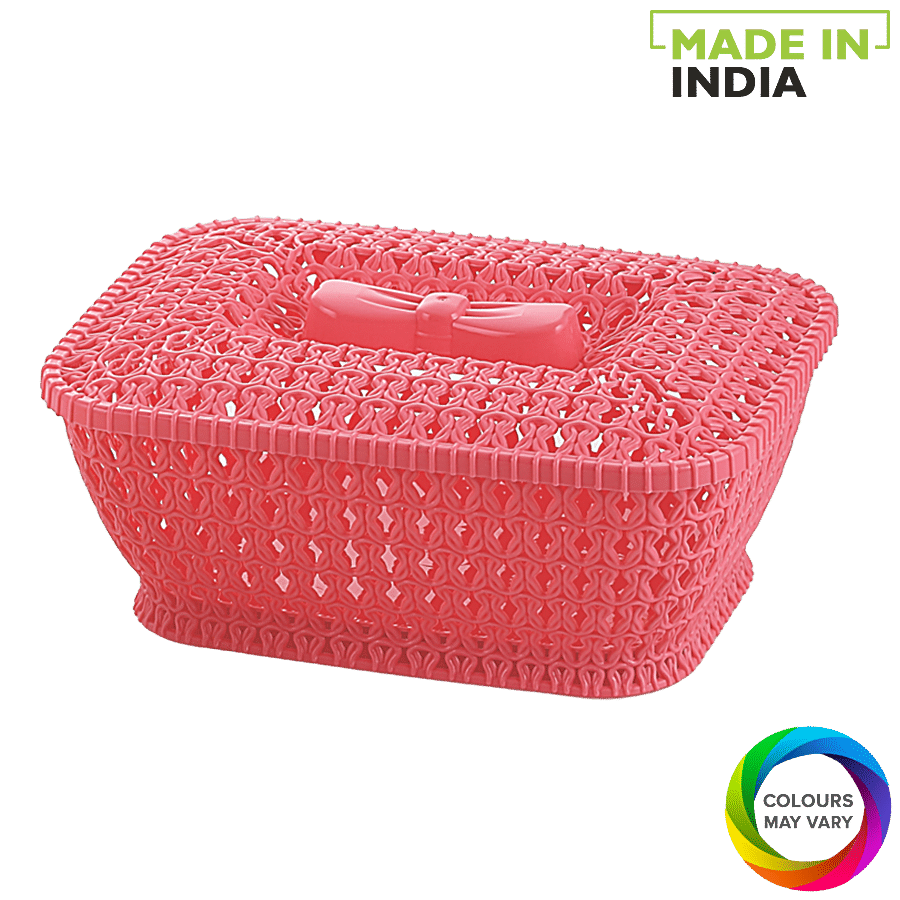 Plastic Handy Storage Basket Set of 10 Fruit Vegetables Hamper Kitchen Home Shop 25 cm, Teal 