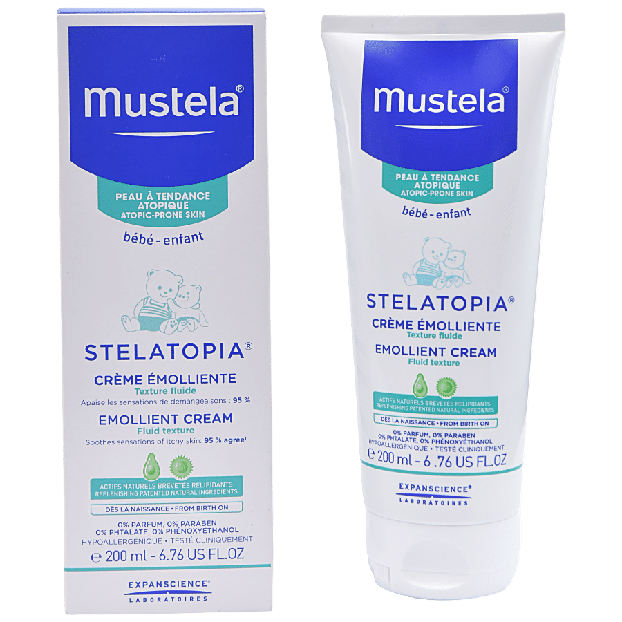 Mustela Stelatopia Eczema-Prone Skin Emollient Baby Cream - Moisturizing  Body Lotion with Natural Avocado & Sunflower Oil - Fragrance-Free - 6.76  fl.
