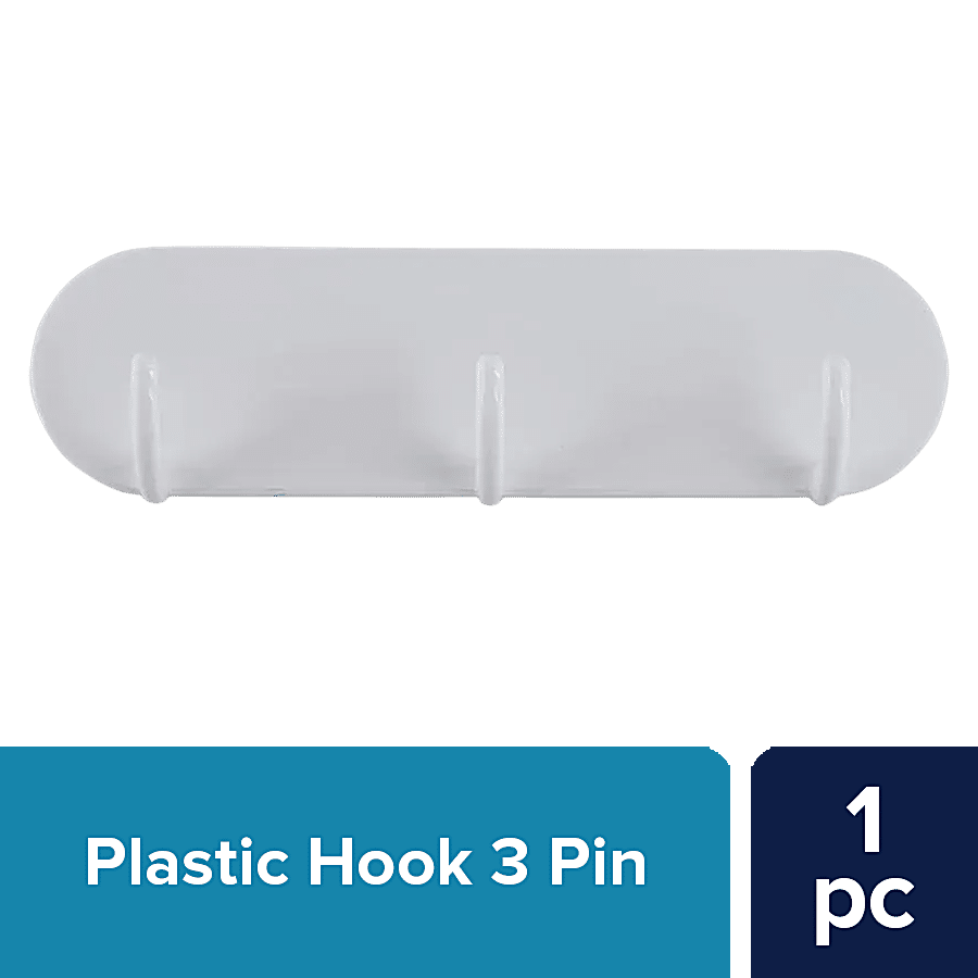 BB Home Plastic Hook - Self Adhesive/Stickable, 1 pc
