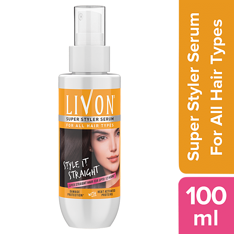 Buy Livon Hair Straightening Serum - Up To 12 Hour Straighter Hair, Infused  With Heat Activated Protein Online at Best Price of Rs  - bigbasket