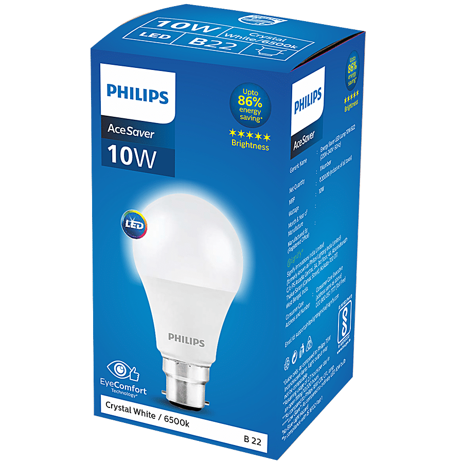 Philips LED Bulb - 10 Watt, Energy Efficient, Cool Day Light, Ace Saver  Base B22, 1 pc