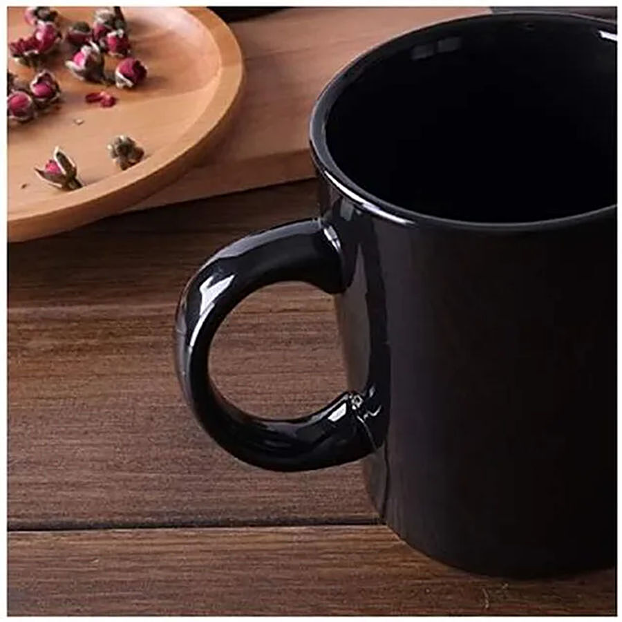 Claycraft Coffee/Tea Mug - Big, Ceramic, Swiss - Black, 330 ml