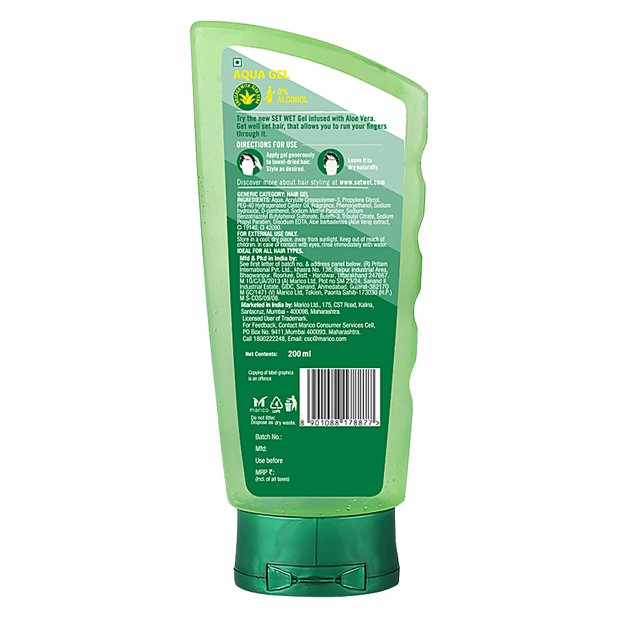 Buy Set Wet Daily Styling Aqua Hair Gel - Aloe Vera Online at Best Price of  Rs 200 - bigbasket