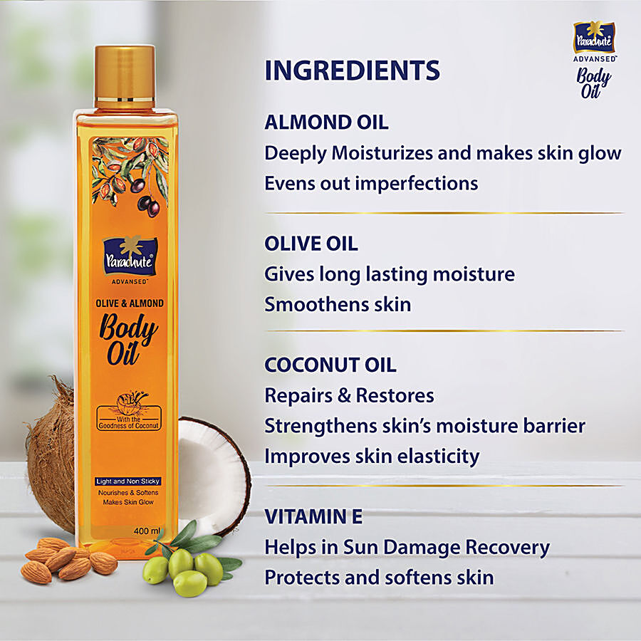 Buy Parachute Advansed Body Oil - Olive & Almond Online at Best Price of Rs  187.50 - bigbasket