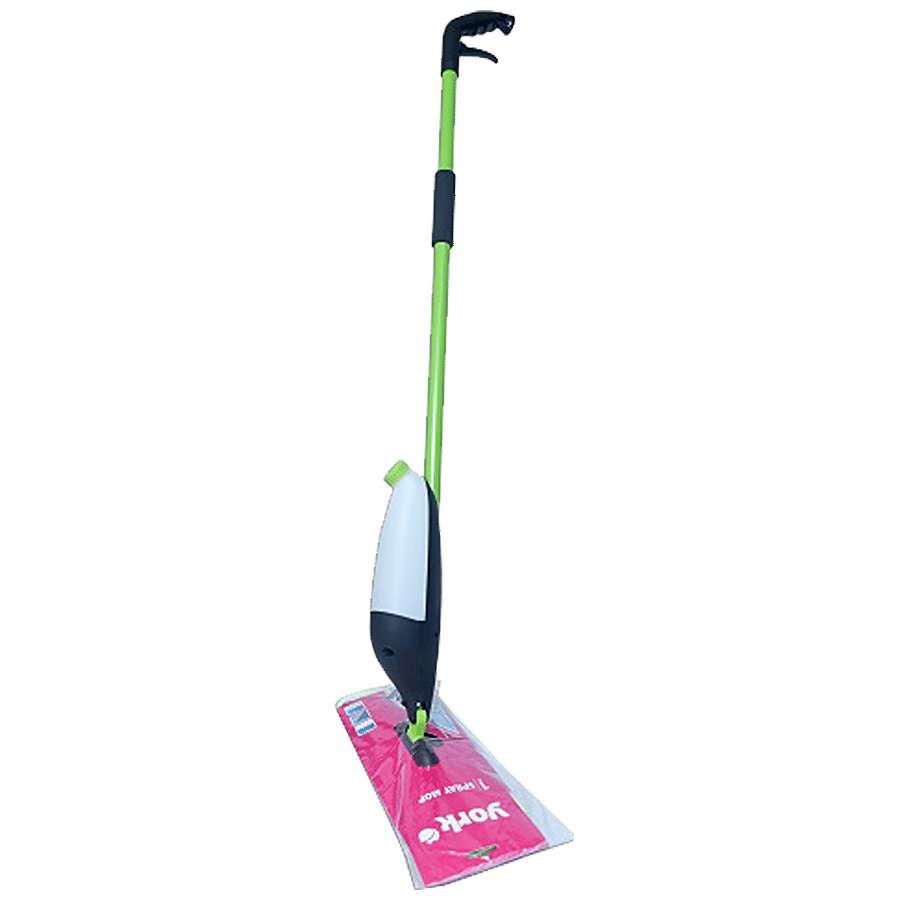 YORK Flat Spray Mop - Microfibre, With Rod, Green, 1 pc