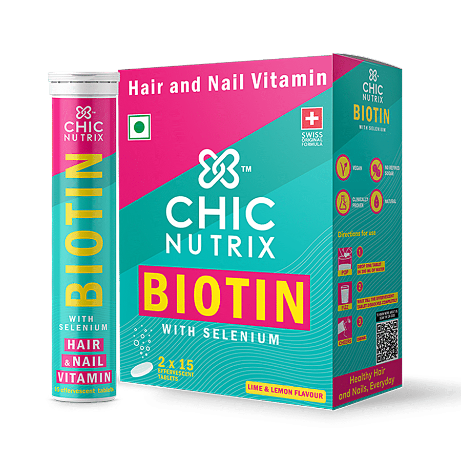 Buy Chicnutrix Biotin With Selenium Effervescent Tablets - Hair & Nail  Vitamin, Lime & Lemon Online at Best Price of Rs 495 - bigbasket