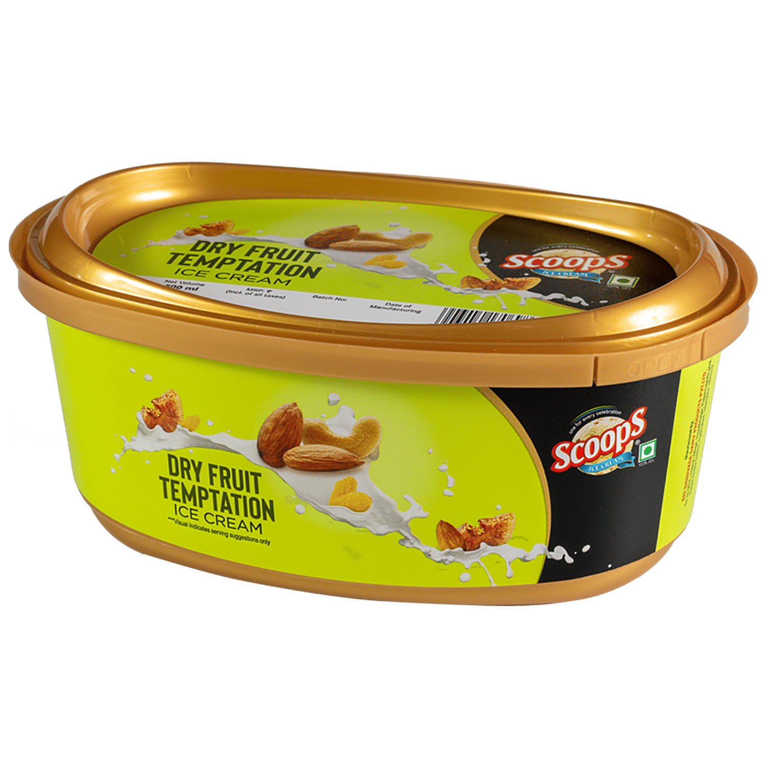 Scoops Dry Fruit Temptation Ice Cream, L Tub ubicaciondepersonas.cdmx