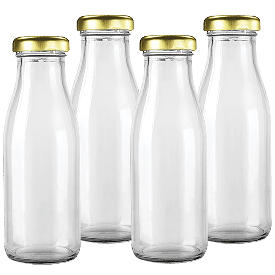 Buy Glass Ideas Glass Bottle - Plain White With Metal Cap Online