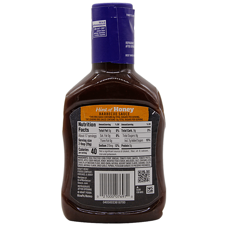 Kraft Hint Of Honey Barbecue Sauce